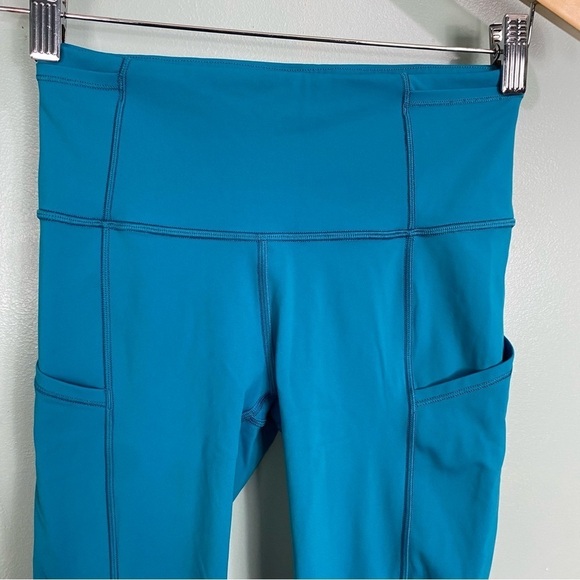 Lululemon W6AKHS Fast & Free Crop II 19”‎ Nulux Leggings Blue Sz 4 - Picture 3 of 6